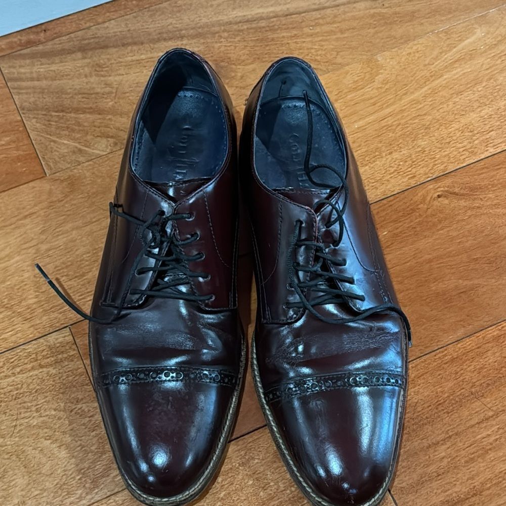 Cole Haan Mens Cap Toe C10840 Burgundy Leather Lace-up Oxfords Madison SZ 10.5M - Picture 5 of 15